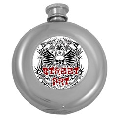 Tattoo Tribal Street Art Round Hip Flask (5 Oz) by Valentinaart