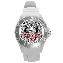 Tattoo Tribal Street Art Round Plastic Sport Watch (l)