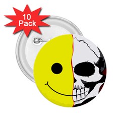 Skull Behind Your Smile 2 25  Buttons (10 Pack)  by BangZart