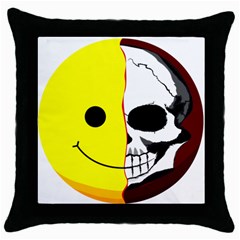 Skull Behind Your Smile Throw Pillow Case (black) by BangZart