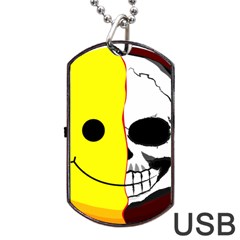 Skull Behind Your Smile Dog Tag Usb Flash (one Side) by BangZart