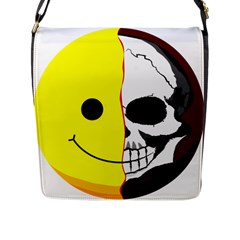 Skull Behind Your Smile Flap Messenger Bag (l)  by BangZart