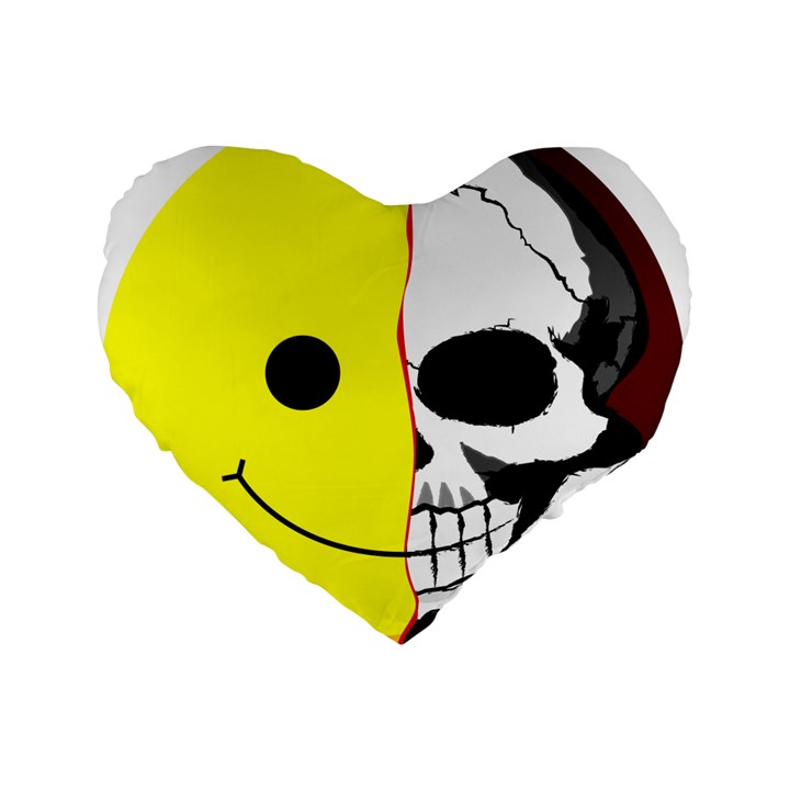 Skull Behind Your Smile Standard 16  Premium Flano Heart Shape Cushions