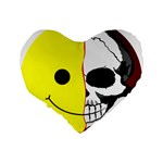 Skull Behind Your Smile Standard 16  Premium Flano Heart Shape Cushions Back