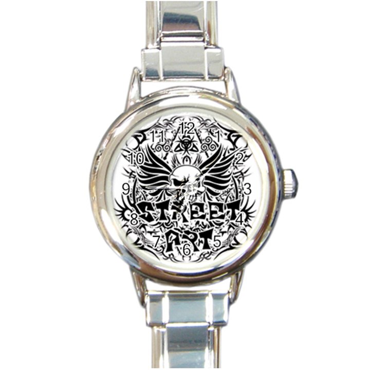 Tattoo tribal street art Round Italian Charm Watch