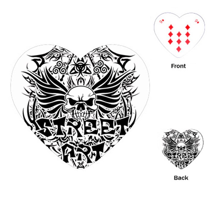 Tattoo tribal street art Playing Cards (Heart) 