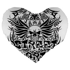 Tattoo tribal street art Large 19  Premium Flano Heart Shape Cushions