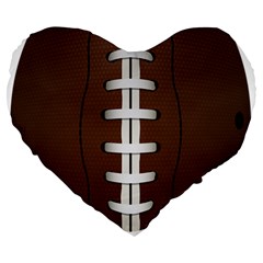 Football Ball Large 19  Premium Heart Shape Cushions by BangZart