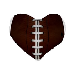 Football Ball Standard 16  Premium Flano Heart Shape Cushions by BangZart