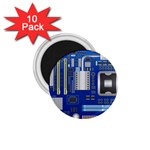 Classic Blue Computer Mainboard 1.75  Magnets (10 pack)  Front