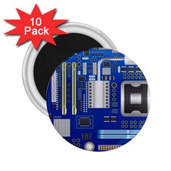 Classic Blue Computer Mainboard 2 25  Magnets (10 Pack)  by BangZart