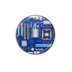 Classic Blue Computer Mainboard Hat Clip Ball Marker (4 Pack) by BangZart