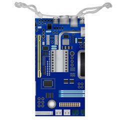 Classic Blue Computer Mainboard Jewelry Bag by BangZart