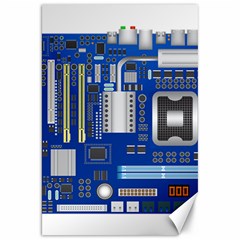 Classic Blue Computer Mainboard Canvas 20  X 30   by BangZart