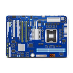 Classic Blue Computer Mainboard Small Doormat 