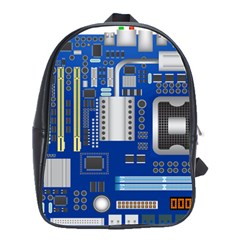 Classic Blue Computer Mainboard School Bags(large)  by BangZart