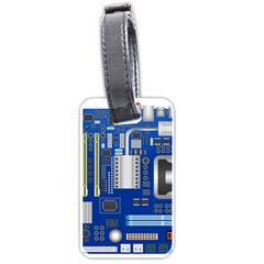 Classic Blue Computer Mainboard Luggage Tags (one Side)  by BangZart