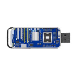 Classic Blue Computer Mainboard Portable Usb Flash (two Sides) by BangZart