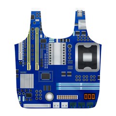 Classic Blue Computer Mainboard Full Print Recycle Bags (l)  by BangZart