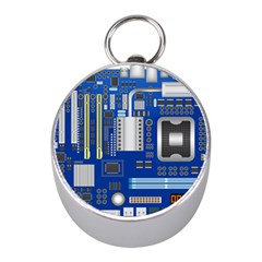 Classic Blue Computer Mainboard Mini Silver Compasses by BangZart