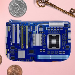 Classic Blue Computer Mainboard Large Coin Purse