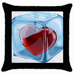 Heart In Ice Cube Throw Pillow Case (black) by BangZart