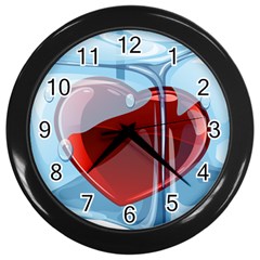 Heart In Ice Cube Wall Clocks (black) by BangZart