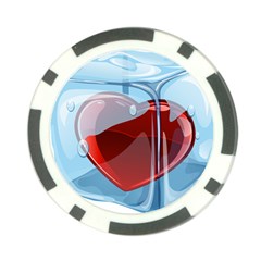 Heart In Ice Cube Poker Chip Card Guard by BangZart