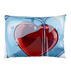 Heart In Ice Cube Pillow Case by BangZart