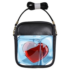 Heart In Ice Cube Girls Sling Bags by BangZart