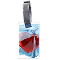 Heart In Ice Cube Luggage Tags (one Side)  by BangZart