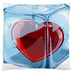 Heart In Ice Cube Large Cushion Case (one Side) by BangZart