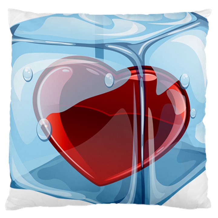 Heart In Ice Cube Large Cushion Case (One Side)