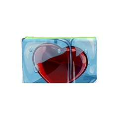 Heart In Ice Cube Cosmetic Bag (xs) by BangZart