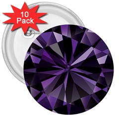 Amethyst 3  Buttons (10 Pack)  by BangZart