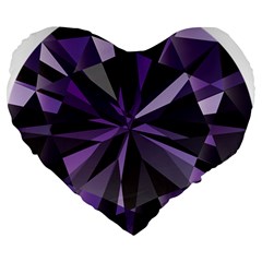 Amethyst Large 19  Premium Heart Shape Cushions by BangZart