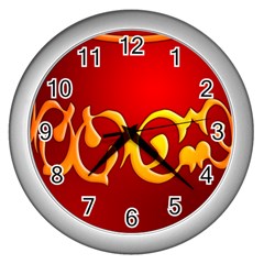 Easter Decorative Red Egg Wall Clocks (silver)  by BangZart