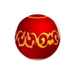 Easter Decorative Red Egg Magnet 3  (round) by BangZart