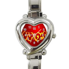 Easter Decorative Red Egg Heart Italian Charm Watch by BangZart