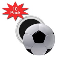 Soccer Ball 1 75  Magnets (10 Pack)  by BangZart