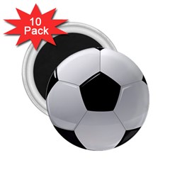 Soccer Ball 2 25  Magnets (10 Pack)  by BangZart