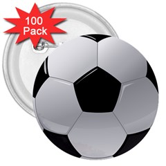 Soccer Ball 3  Buttons (100 Pack)  by BangZart