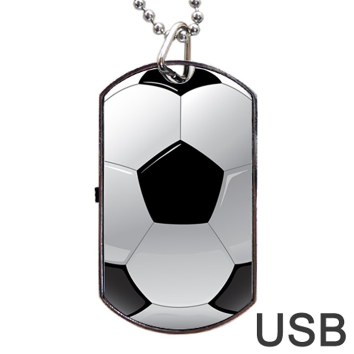 Soccer Ball Dog Tag USB Flash (One Side)