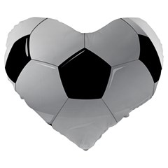 Soccer Ball Large 19  Premium Heart Shape Cushions by BangZart