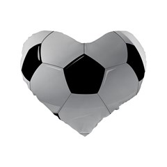 Soccer Ball Standard 16  Premium Flano Heart Shape Cushions by BangZart