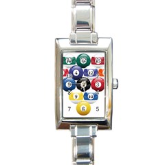 Racked Billiard Pool Balls Rectangle Italian Charm Watch by BangZart