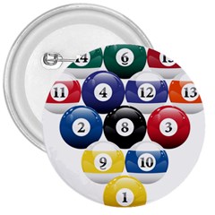 Racked Billiard Pool Balls 3  Buttons by BangZart