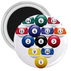 Racked Billiard Pool Balls 3  Magnets by BangZart