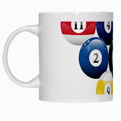 Racked Billiard Pool Balls White Mugs by BangZart