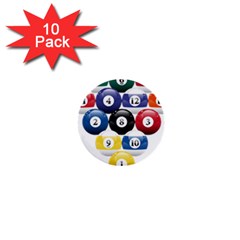 Racked Billiard Pool Balls 1  Mini Buttons (10 Pack)  by BangZart